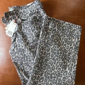 BDG UO Women's XL Straight Leg Pants in Gray Animal Print